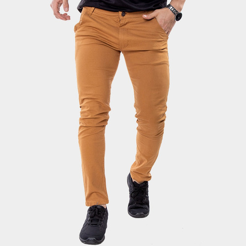 Pantalón Chino Hombre Gabardina Elastizado - Colores Varios