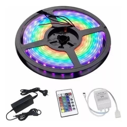 Kit Completo Tira Luz Led 5050 Rgb + Control + Fuente 5mtr