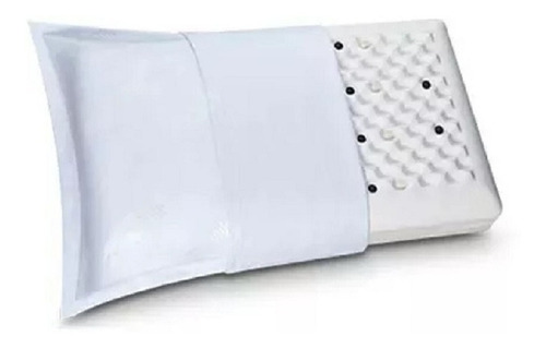 2 Travesseiros Terapeutico Magnético Infravermelho 16 Cm Cor Branco