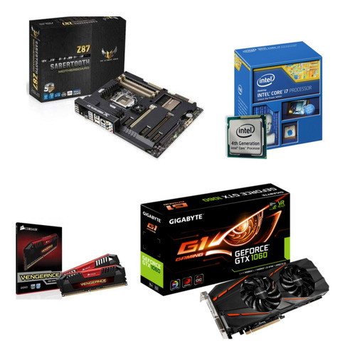 Kit Gamer I7 4770k Asus Z87 Corsair 16gb Gtx1060 6gb Rm 750