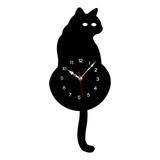 Reloj Con Forma De Gato Con Cola Ondulada Para Decoración