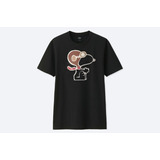 Remera Negra  Modelo Snoopy Aviador - Unisex