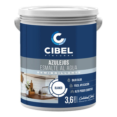 Pintura Para Azulejos Blanco Semibrillante Cibel 3.6 Litros Acabado Semibrillo | Envío gratis