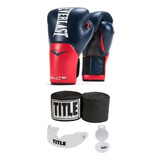 Kit Boxe Muay Thai Everlast Azul + Bandagem 3m + Bucal Title