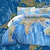 Juego De Funda Nórdica Para Cama Con Mapa Del Mundo Sleepwis