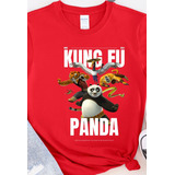 Polera Unisex Kung Fu Panda 5 Furiosos Algodon Estampado