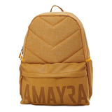 Mochila Amayra Fit 67.f282 Color Beige Diseño De La Tela Liso