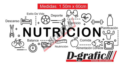 Vinil Decorativo Nutrición Salud Fisica Deporte 