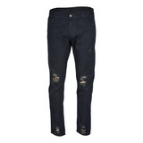 Pantalon Jean Mom Negro Con Roturas Algodon | Dogma [1410]