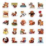Pegatinas De Panda Rojo Aowplc - Regalos De Panda Rojo - 50