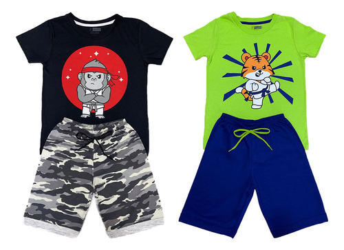 Kit 2 Conjuntos Roupa Infantil Menino Verão