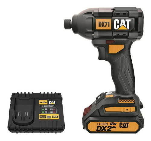 Atornillador De Impacto Inalámbrico Cat Dx71b 18v Sin Carbón Color Negro