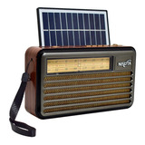 Radio Am/fm Vintage Mp3/bt,aux Con Carga Solar Y Power Bank