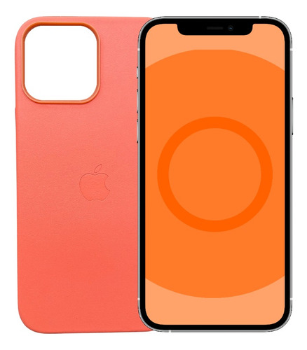 Funda Case De Piel Magnética Para iPhone 13 Pro Max Naranja