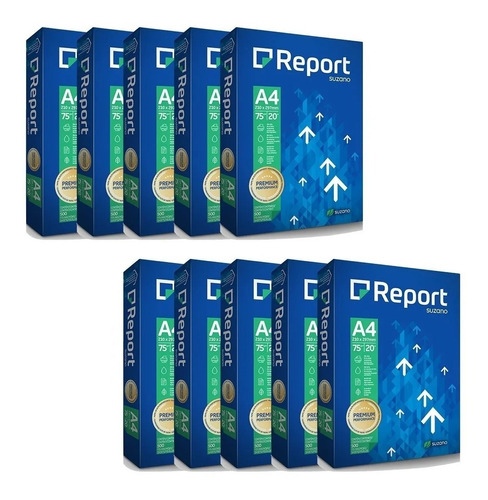 Papel Sulfite Report Premium A4 75g 500 Folhas- Caixa Com 10