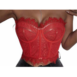 Corset De Mujer Importado De Encaje Sin Mangas De Moda