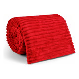 Cobertor Manta Casal Canelada Vermelho Grossa Veludo Toque Macio Muito Quente Para O Inverno Casa Laura Enxovais