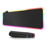 Mouse Pad Rgb Gamer Usb Luz Led 80x30 Cm Retroiluminado Color Negro