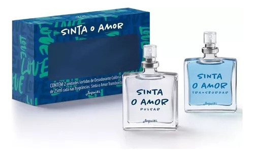 Estojo 2 Colonia Sinta O Amor Masculino Jequiti Transbordar E Pulsar 25ml Cada Unidade