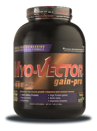 Proteina Myovector Gain Pro Ganadora De Peso 3.2kg 7 Lb Sabor Chocolate Intenso