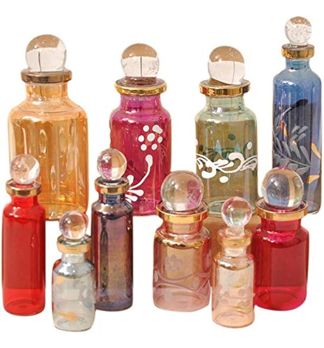Craftsofegypt Genie Botellas De Perfume En Miniatura De Vidr