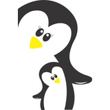 Adesivo Geladeira Decorativo Cozinha Pinguim Mãe E Filhote