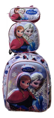 Kit Mochila Escolar  Rodinhas Frozen  Lancheira Estojo 2024 