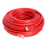 Cable De Red Ethernet Cat6 Rojo De 100 Pies Cable De Co...