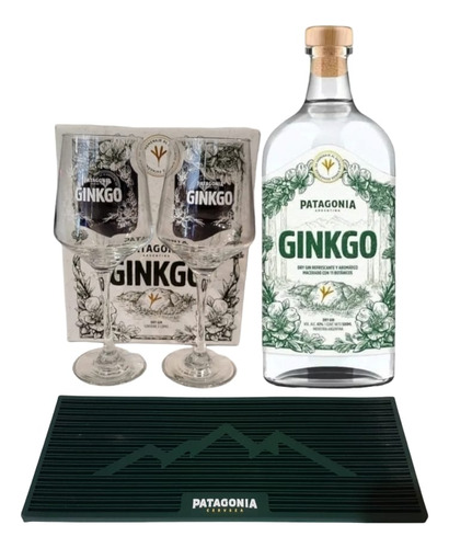 Botella Ginkgo + Caja 2 Copones Gin + Esterilla Barmat Ancho