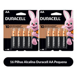  Pilhas Duracell Alcalina Aa Pequena Kit Cartela Com 16 