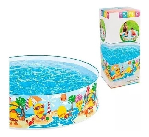 Piscina Intex Rígida Niños Redonda 122x25cm Playa Calor Agua