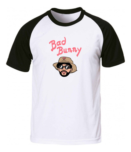 Remera Blanca Ranglan Sublimada Personalizada Bad Bunny