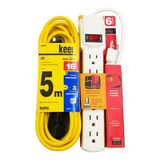 Multicontacto 6 Contactos 8621 C/ Extensión Uso Rudo 5mts