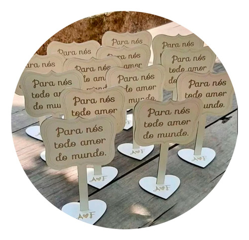 20 Centro De Mesa Casamento Noivado Mdf 18cm Lembrança