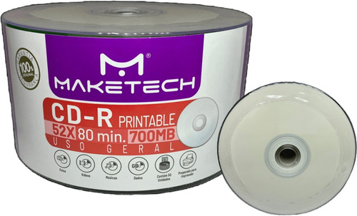 200 Und Cd-r 700mb - 80min - 1x-52x Printable Maketech