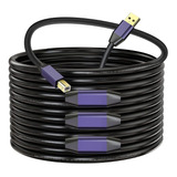 Cable Para Impresora  Usb-a A Usb-b 2.0 30 Metros Negro