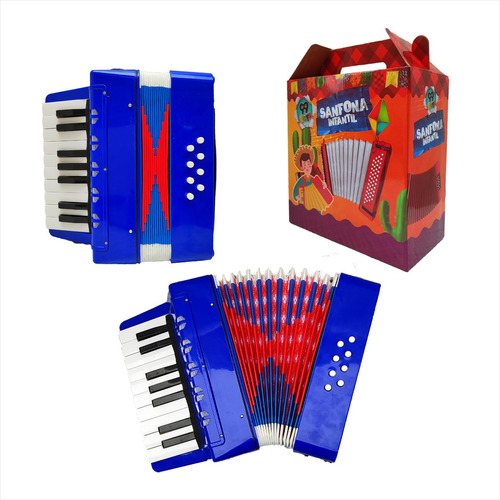 Brinquedo Sanfona Acordeon Infantil 17 Teclas 8 Baixos 