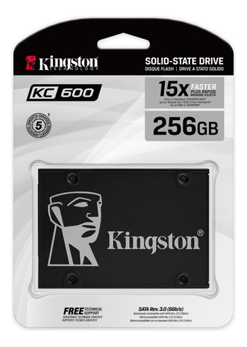 Disco Sólido Interno Ssd Kingston Sata 3 Skc600 256gb Com Garantia