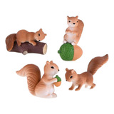 Creative Mini Squirrel Figure Collection Craft Para La