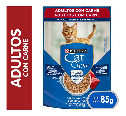 Alimento Gato Cat Chow Adultos Sabor Carne 85gr Np