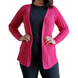 Blusa De Frio Tricô Feminino Cardigan Casaquinho Listrado