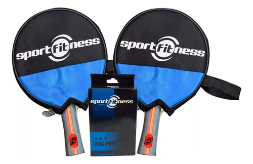 Raquetas De Ping Pong + 6 Pelotas Sportfitness Tenis Mesa