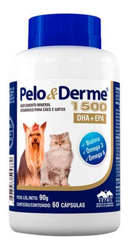 Suplemento Pelo E Derme 1500mg Dha+epa 60 Cap. 90g