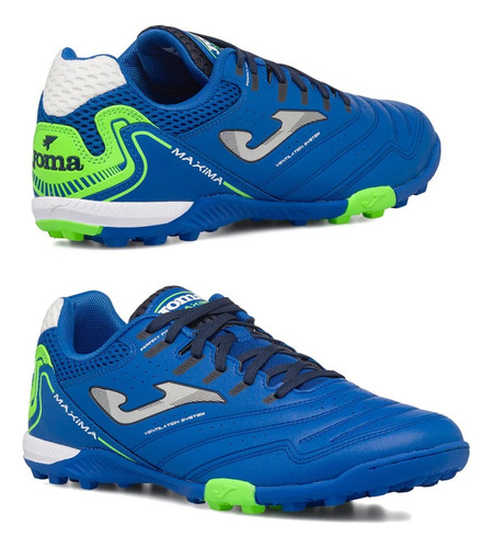 Tenis Guayos Sintética Joma Máxima Azul/verde