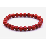 Pulsera De Proteccion Howlite Roja Unisex