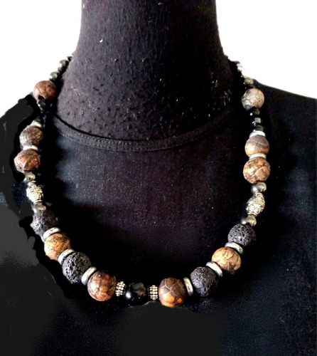 Collar Hombre Con Piedras Naturales,  Volcánicas Video