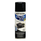 Pintura Aerosol Ultra Cover Colores 340 Ml Rust Oleum Rex Color Negro Semi Brillante