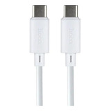 Cable Usb A Tipo-c Cargador Y Transmisor De Datos 0.25m Hoco Color Blanco