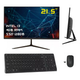 Computador I3 All-in-one 4gb Ssd 128gb 21.5  E Teclado/mouse