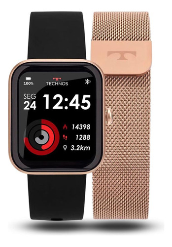 Smartwatch Technos Connect Max Digital Bluetooth Casual Rosê